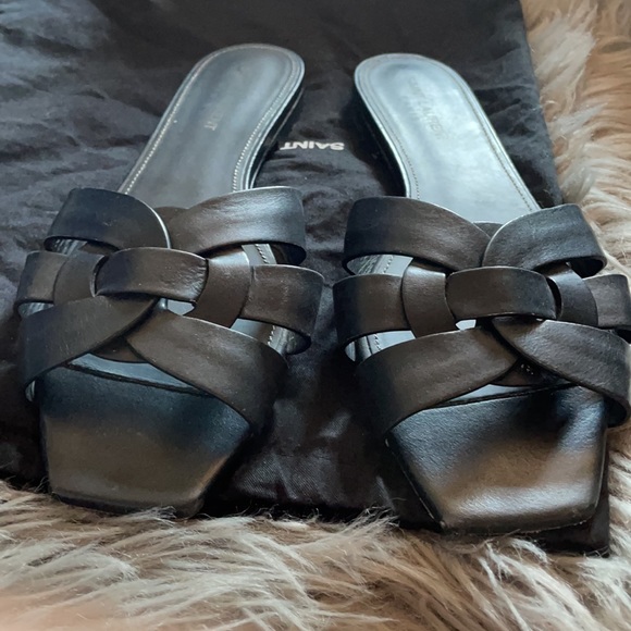 Saint Laurent Nu Pieds Slides in black w/box & DB - Picture 5 of 5
